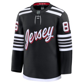 New Jersey Devils Dresy Fanatics Premium Jack Hughes 2024-25 Černá Třetí - Pánské
